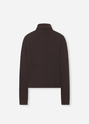 Slim Turtleneck in Fine Cashmere - Chocolate - CO Collections